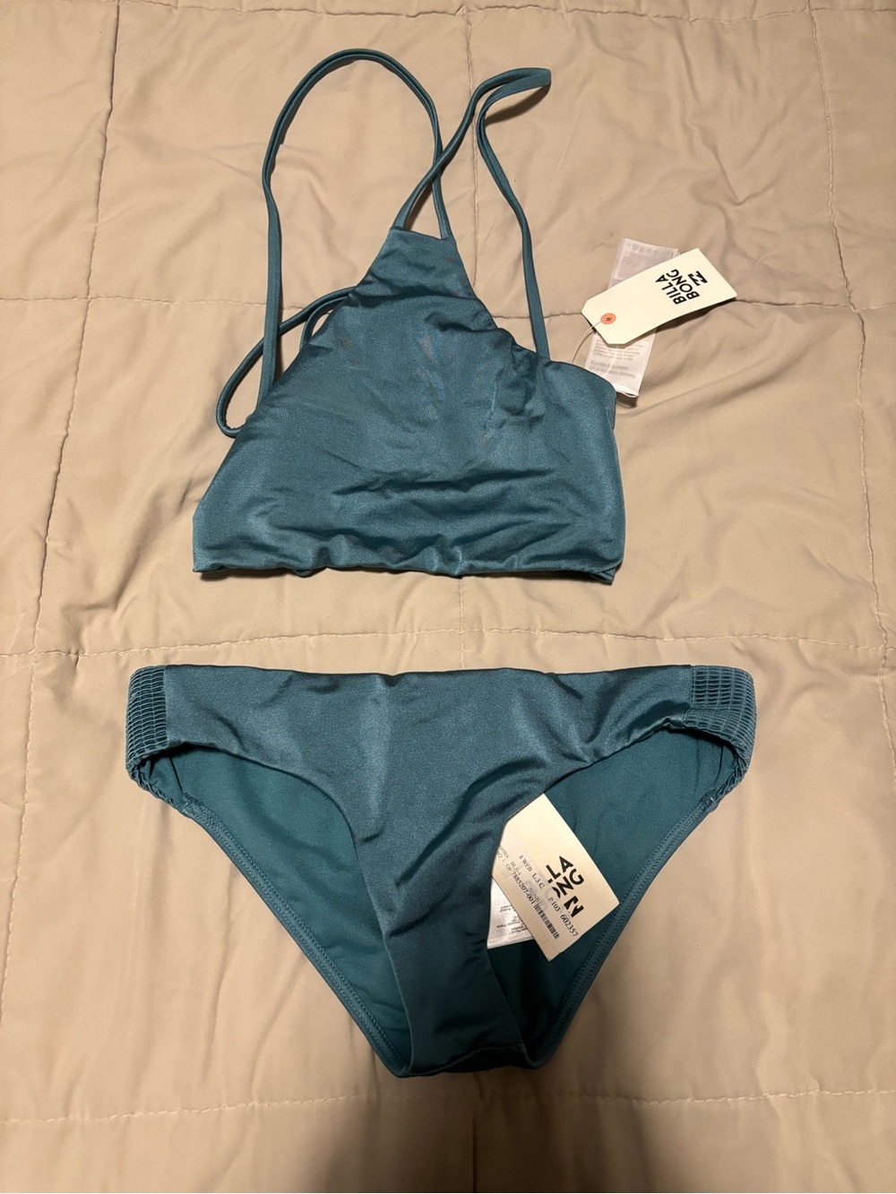 High Neck Teal Bikini Set